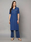 Denim-Style Kurta Pant Co-ord Set