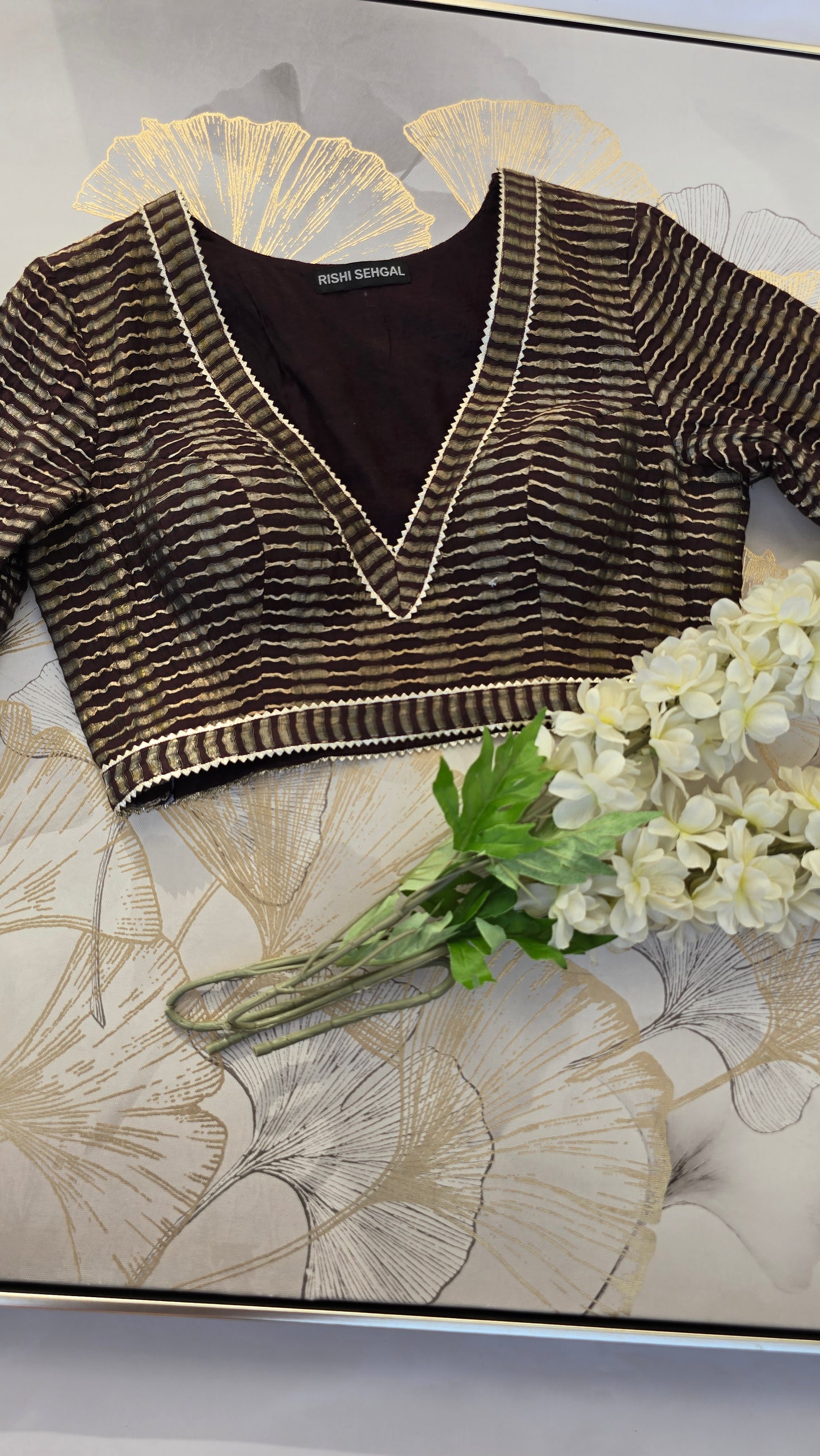 Espresso Essence Tissue Chanderi Blouse
