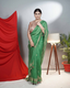 Green Handblock printed Saree