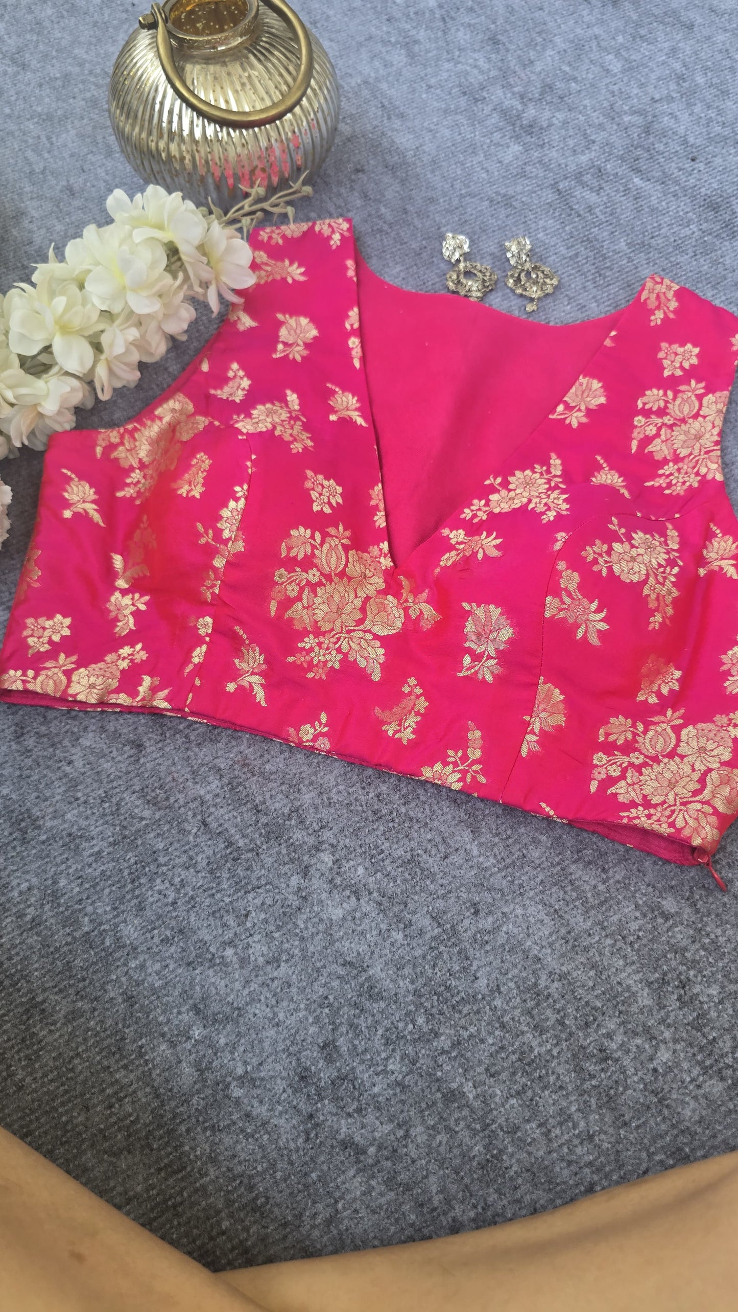 Hot Pink Sleeveless Blouse