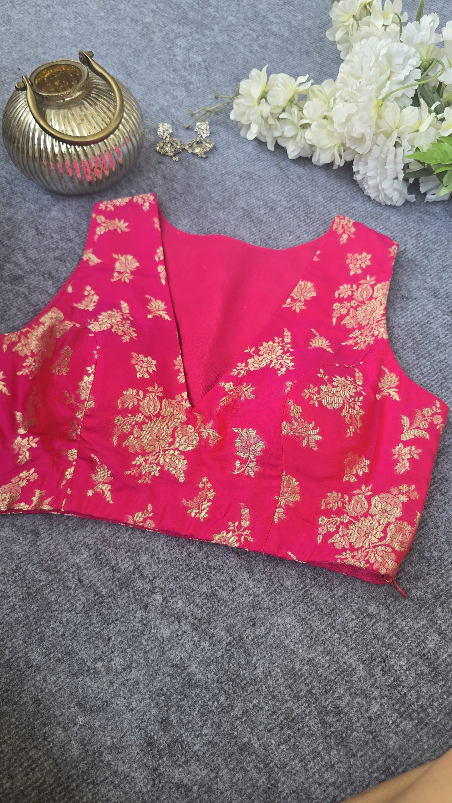 Hot Pink Sleeveless Blouse