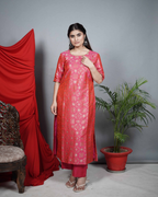 Pink Brocade Co-ord Set