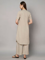 Minimalist Beige Kurta Palazzo Set
