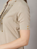 Minimalist Beige Kurta Palazzo Set