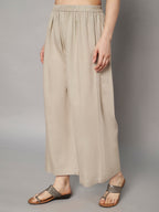 Minimalist Beige Kurta Palazzo Set