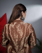 Brown Brocade Co-ord Set