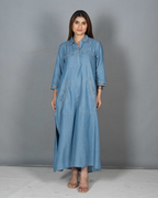 Denim Dress with Gota Detailing