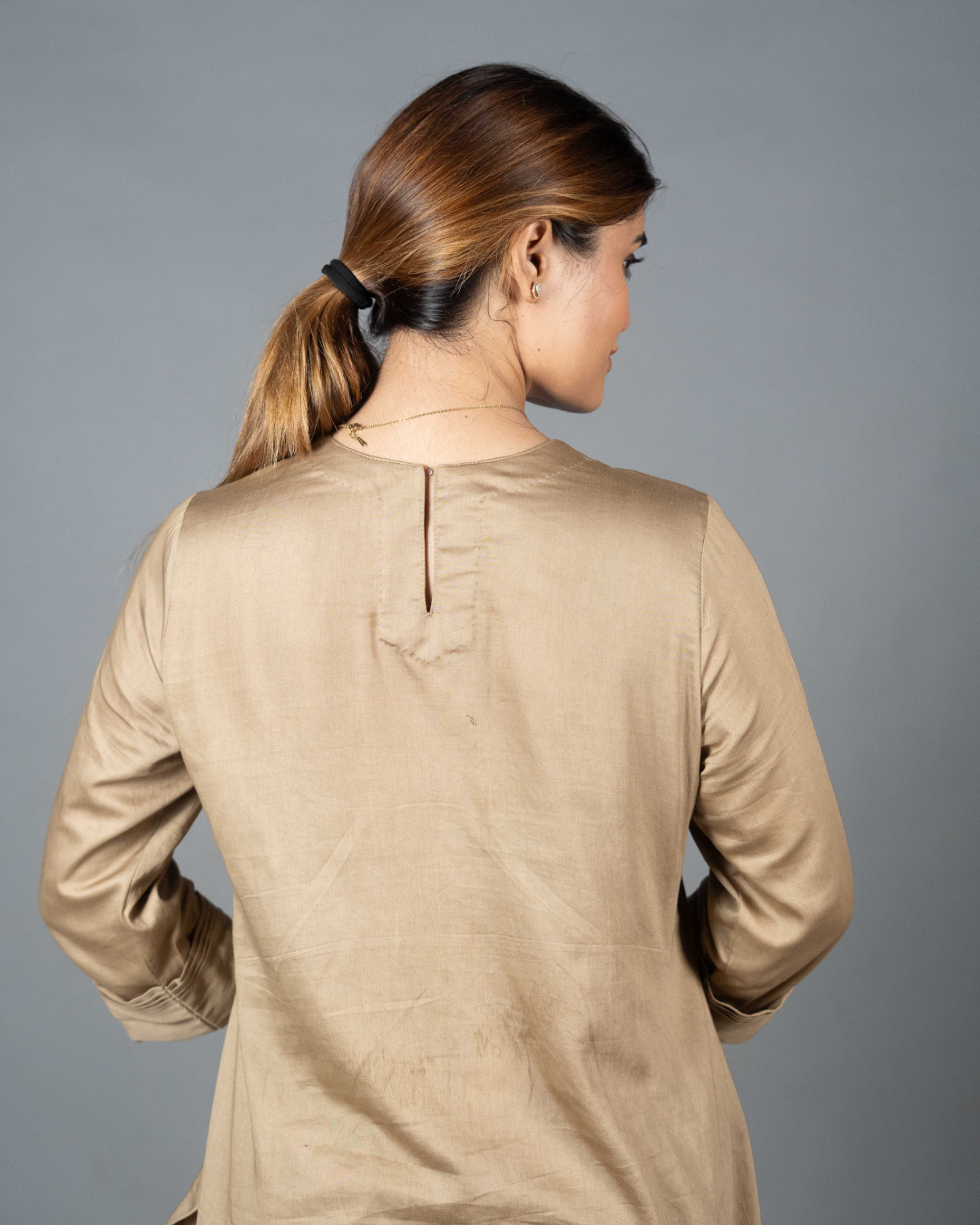 Beige Cotton Silk Kurta Set