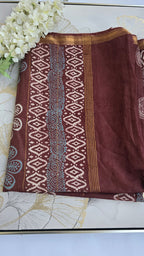 Mehak Maheshwari  Cotton Silk with Modal Blend Brown Saree
