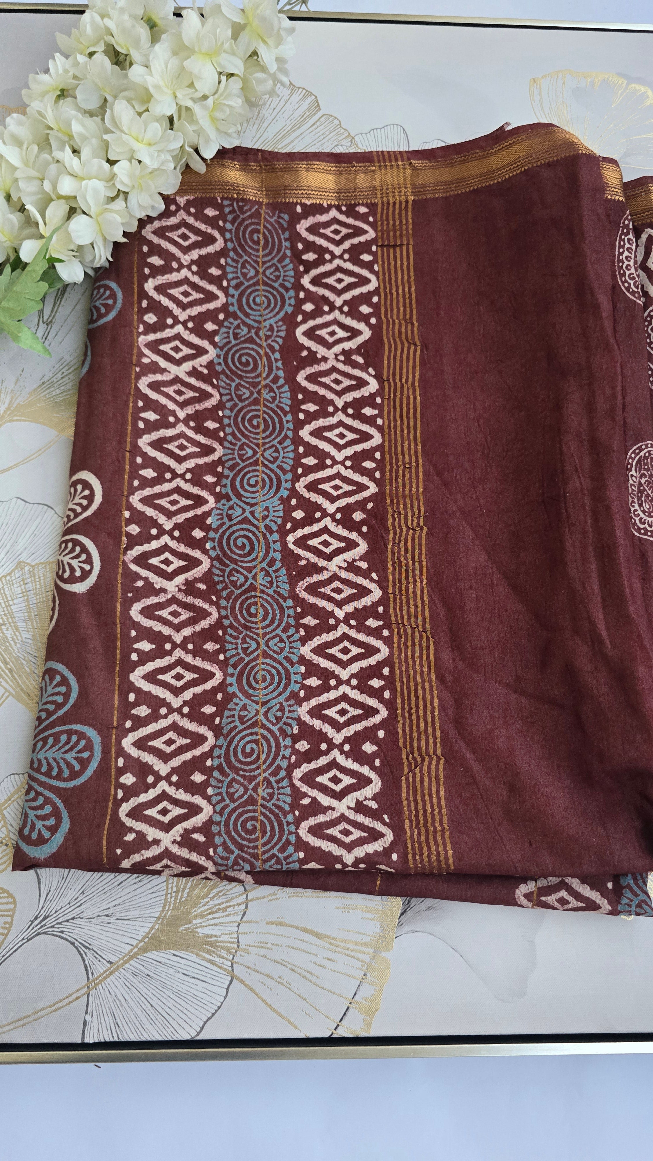 Mehak Maheshwari  Cotton Silk with Modal Blend Brown Saree
