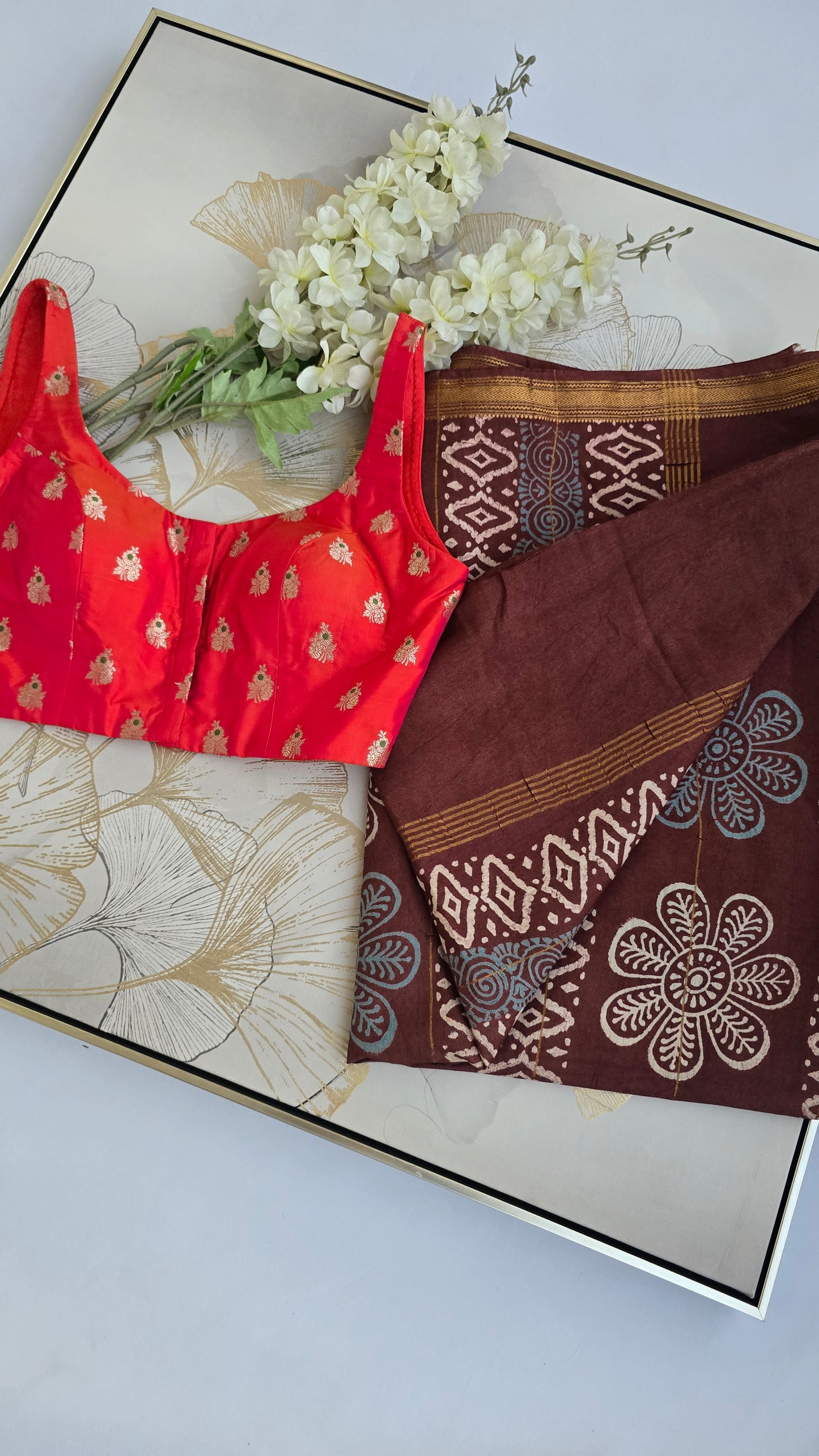 Mehak Maheshwari  Cotton Silk with Modal Blend Brown Saree