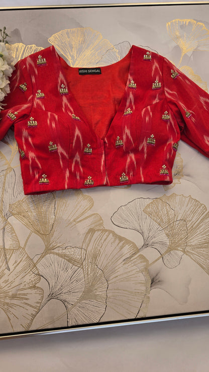 Rudraja Cotton Ikat Print Blouse