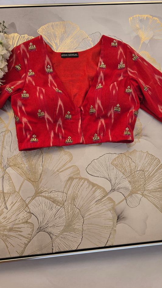 Rudraja Cotton Ikat Print Blouse