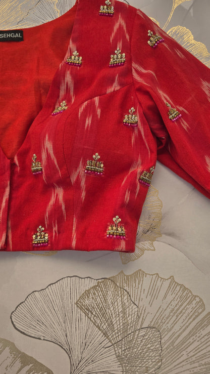 Rudraja Cotton Ikat Print Blouse