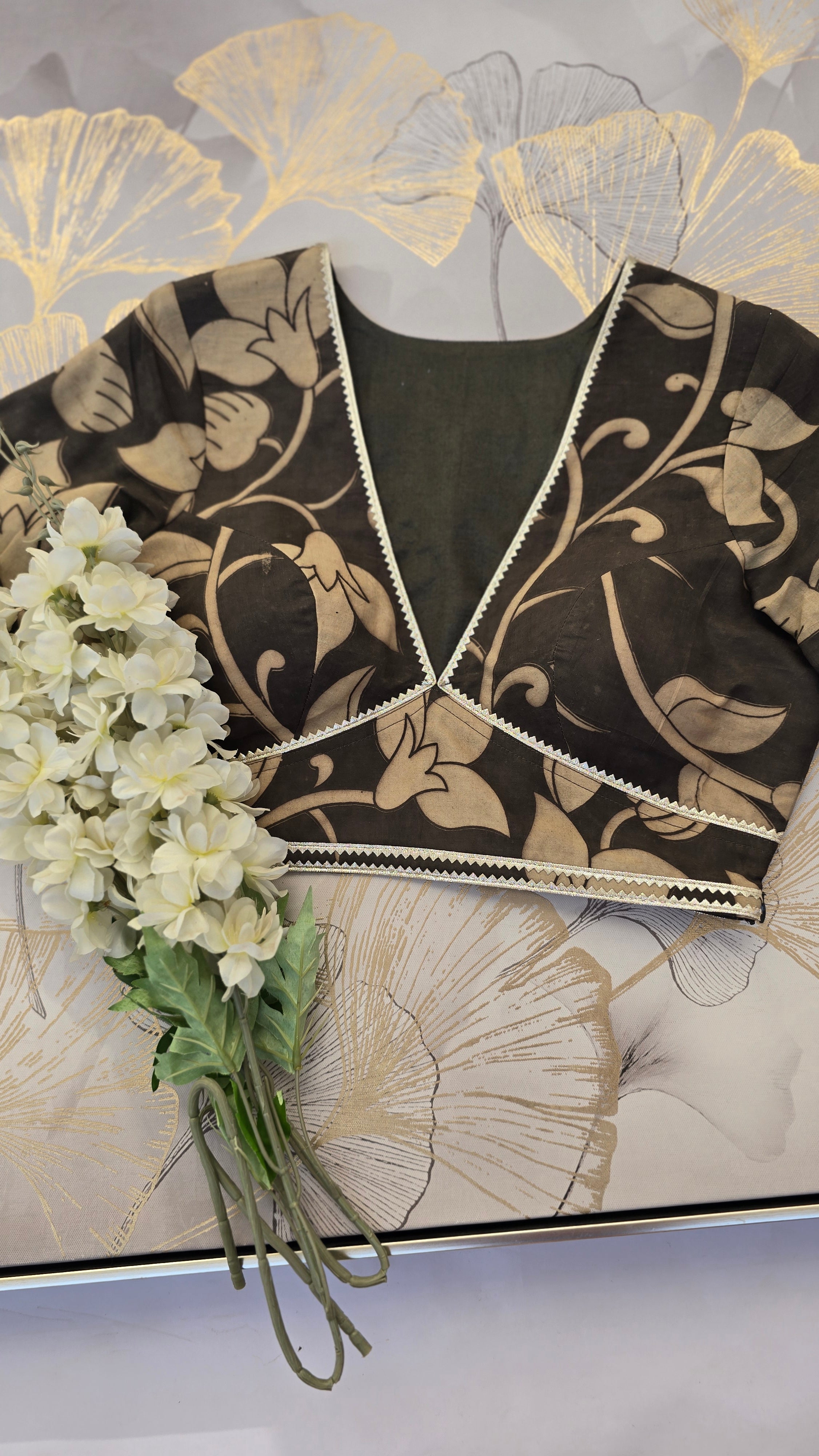 Madhumati Cotton Kalamkari Print Blouse Main image