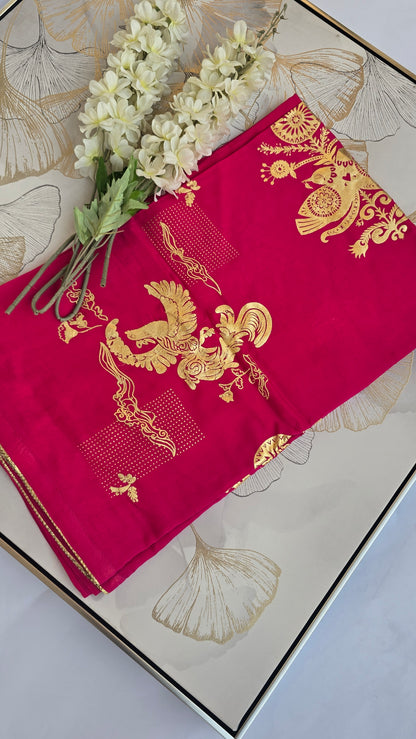 Fuchsia Luxe Modal Silk Saree