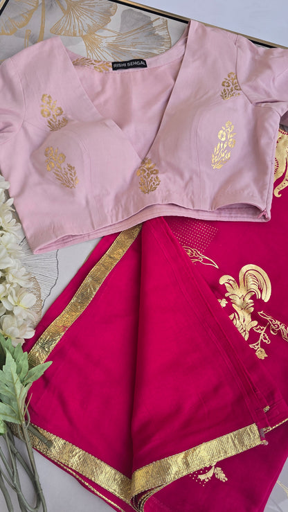 Fuchsia Luxe Modal Silk Saree