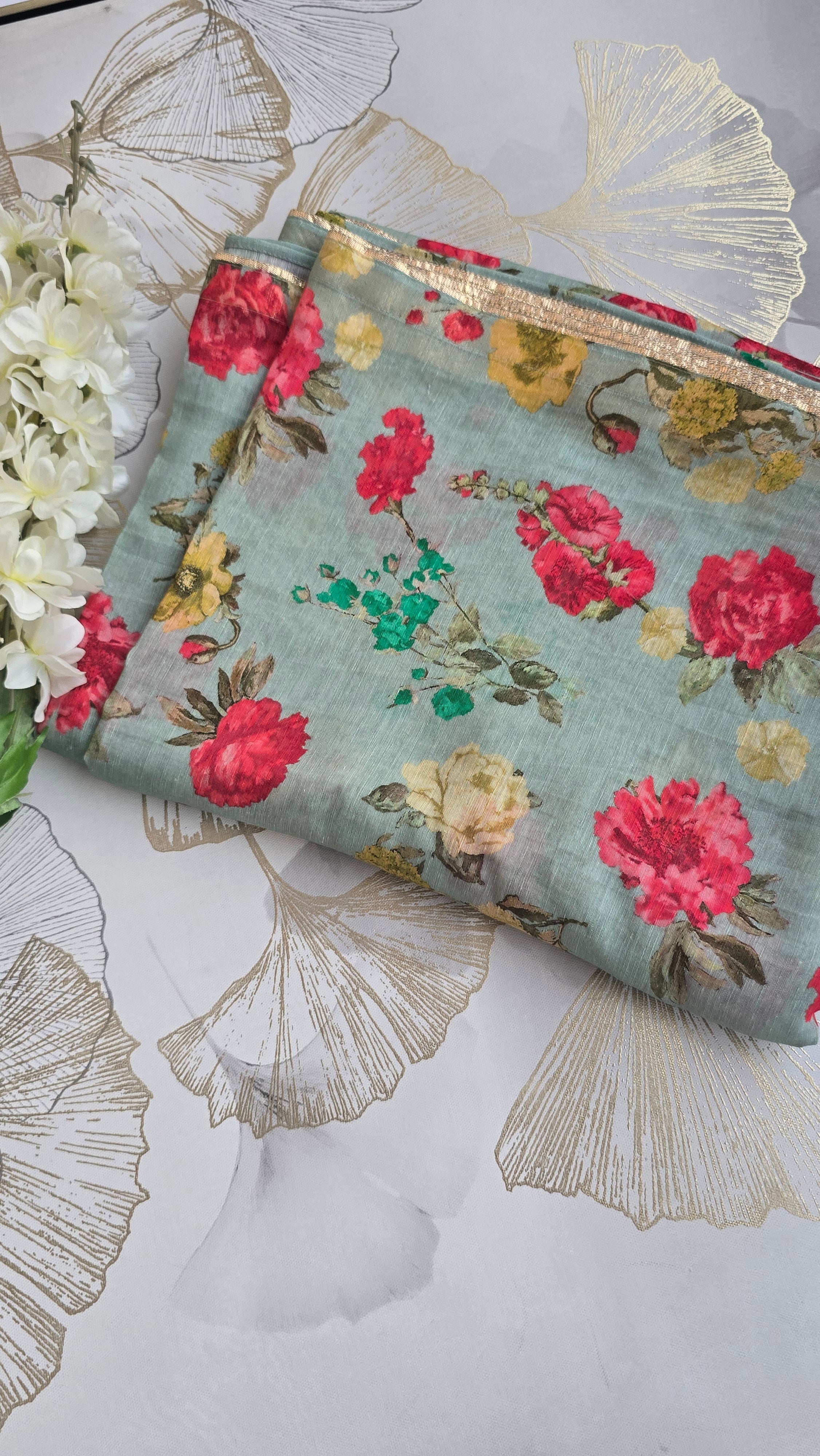 Bloom Linen Saree
