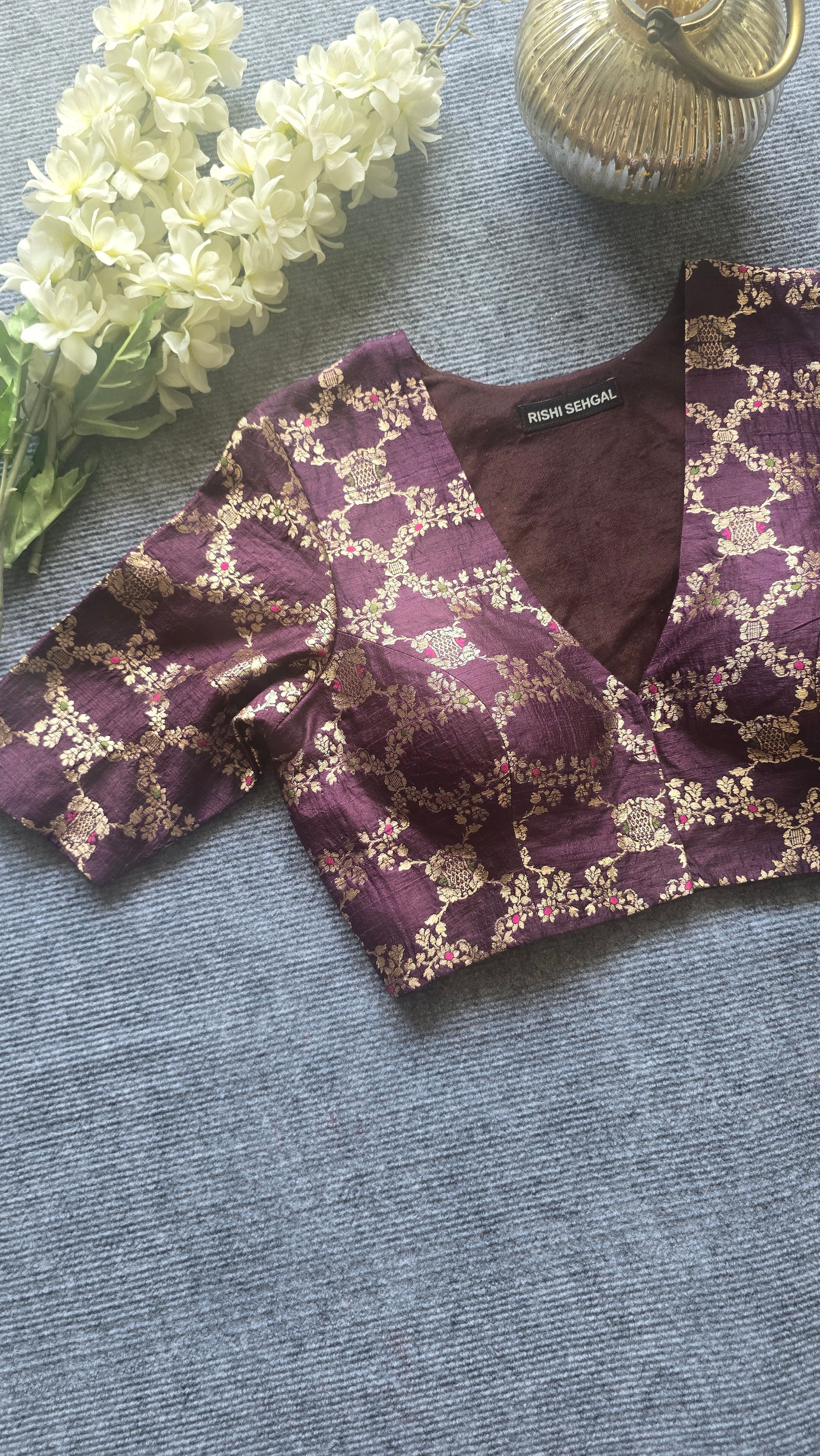 Wine Brocade Blouse Secondary image
