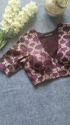 Wine Brocade Blouse
