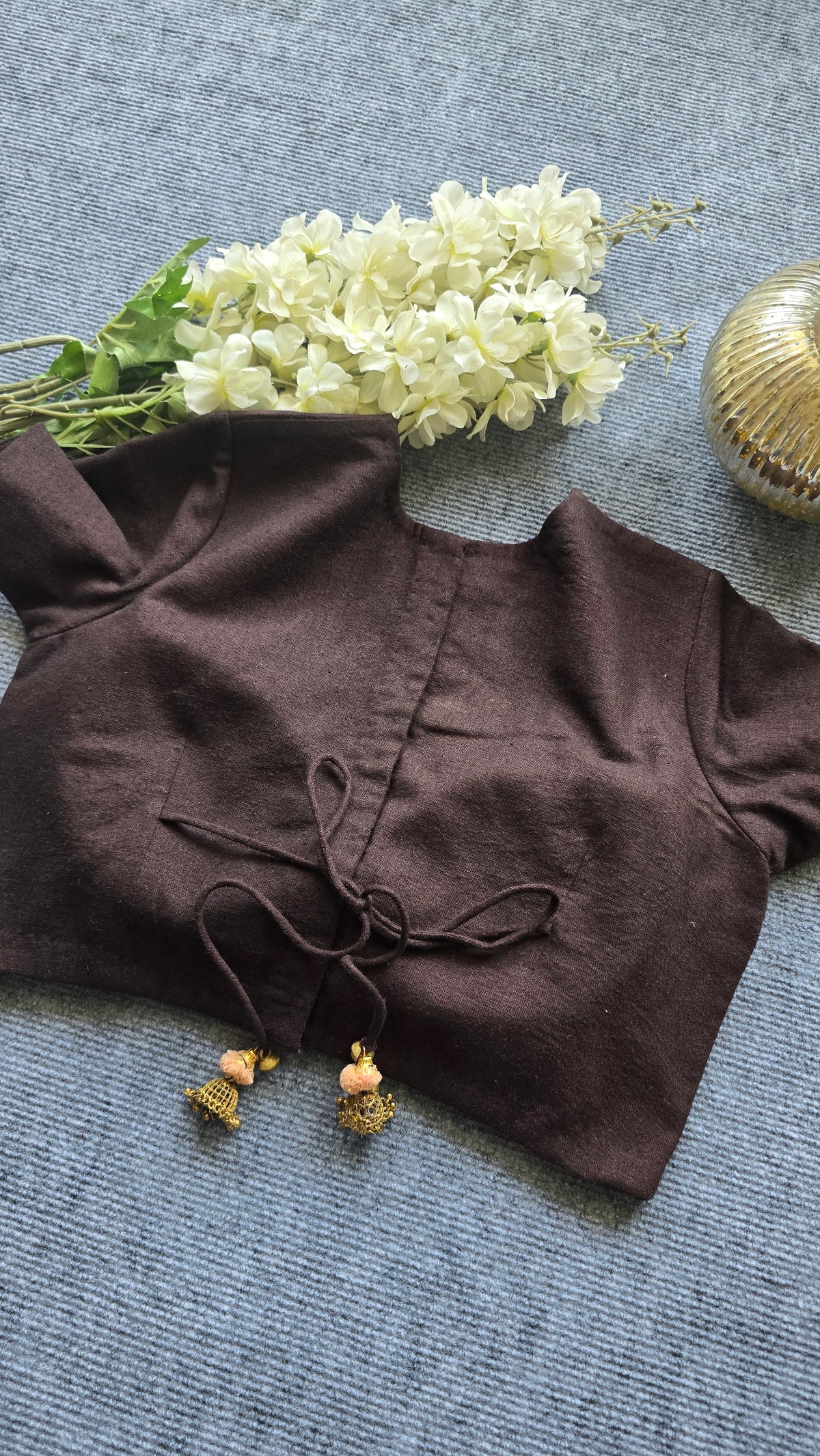 Chocolate Embroidered Blouse