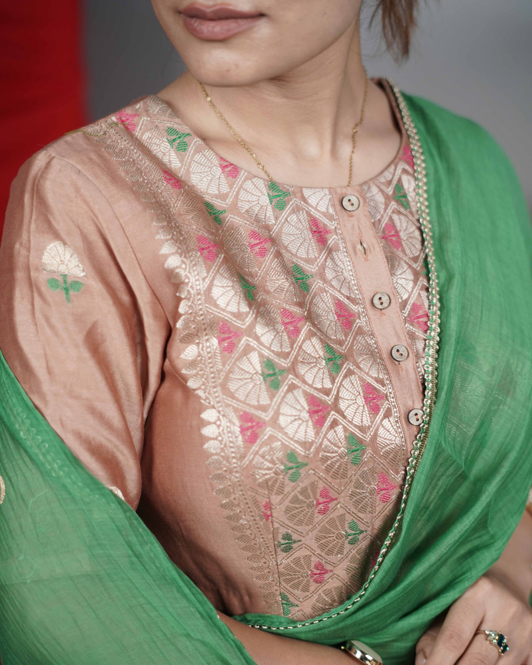 Chanderi Handwoven Blouse Main image