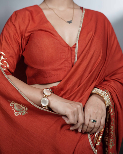 Rust Foil Print Blouse