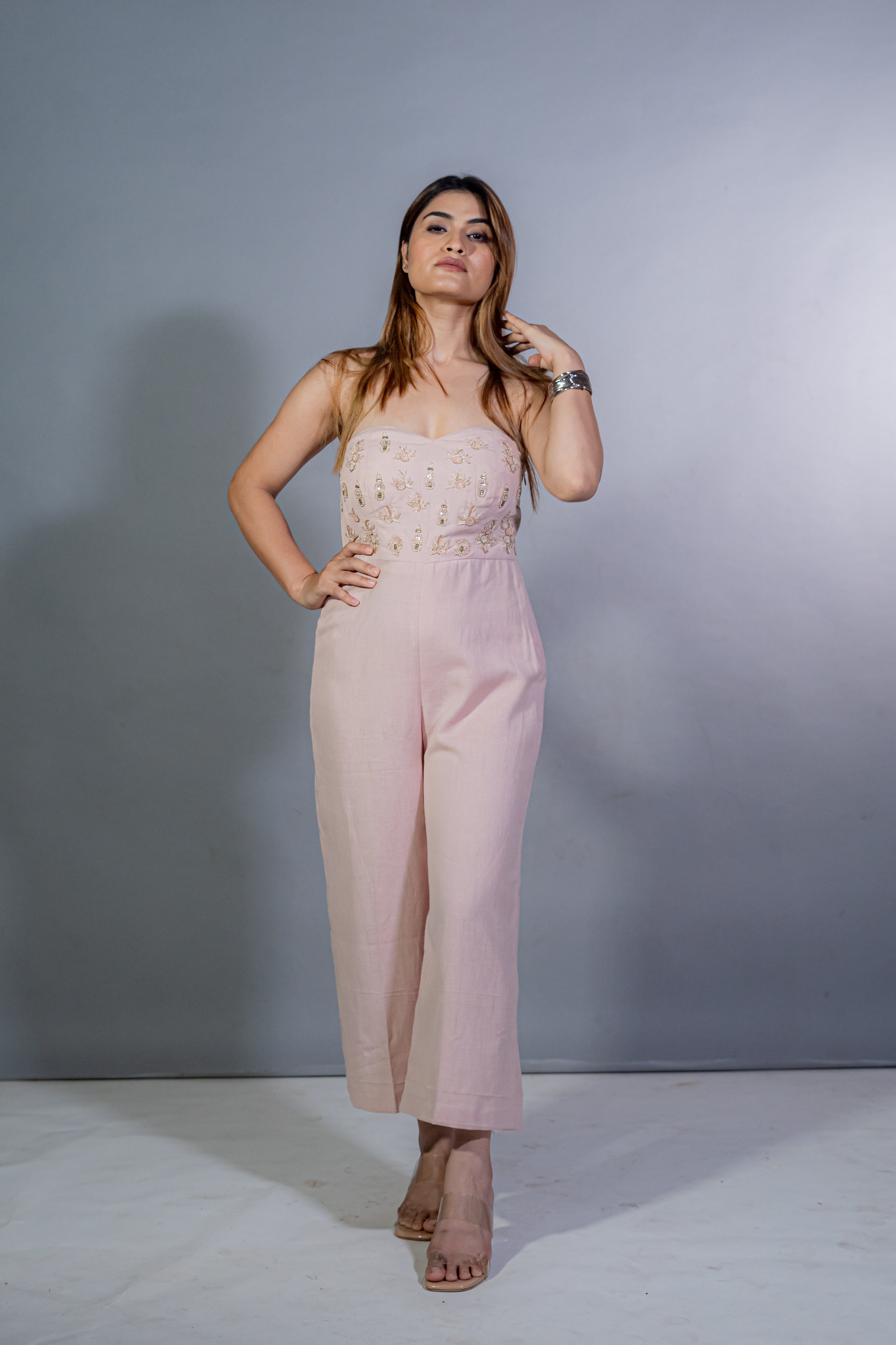 Dusty Pink Linen Jumpsuit Secondary image