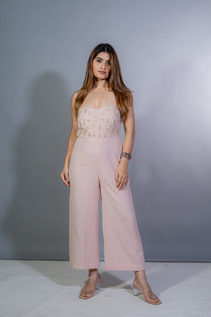 Dusty Pink Linen Jumpsuit
