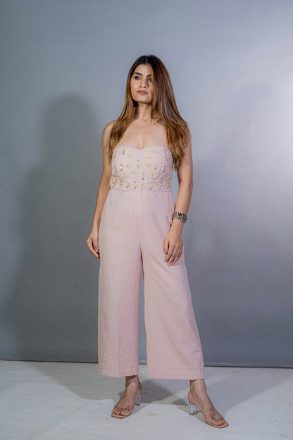 Dusty Pink Linen Jumpsuit