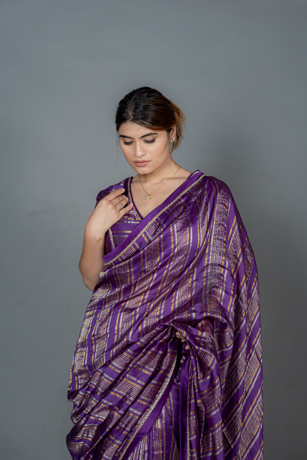 Purple Handcrafted Gota Blouse