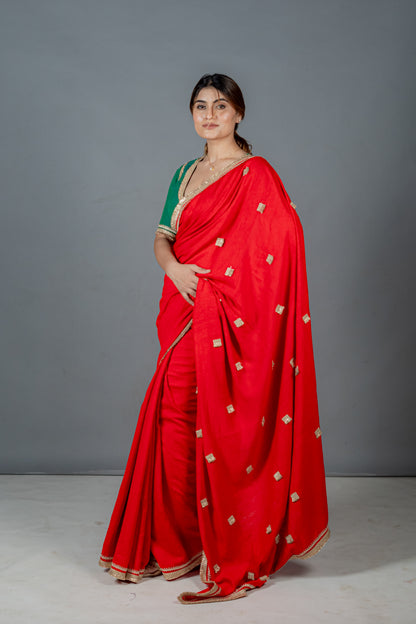 The Classic Red Saree