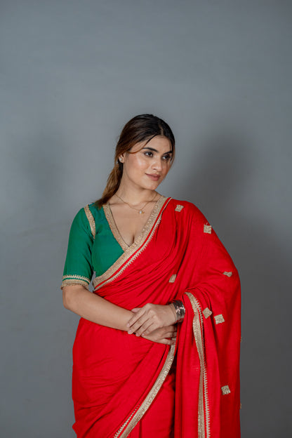The Classic Red Saree