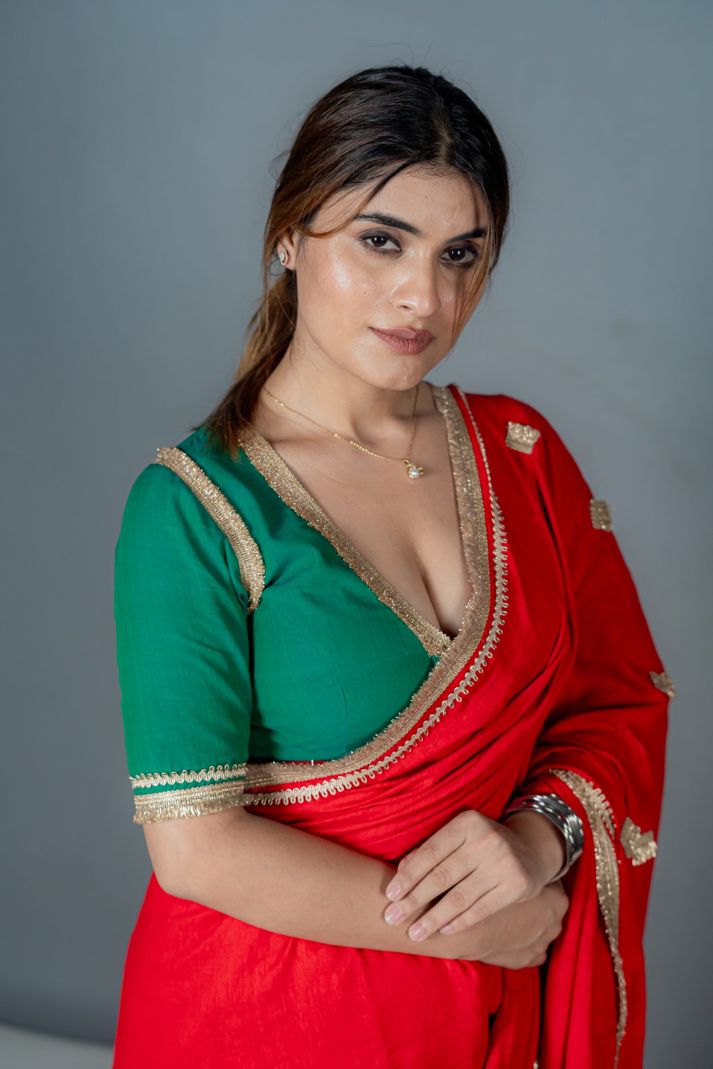 Classic Green Cotton Handloom Blouse