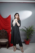 Black Moonga Linen Silk Co-ord Set
