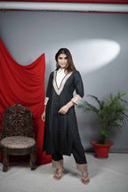 Black Moonga Linen Silk Co-ord Set