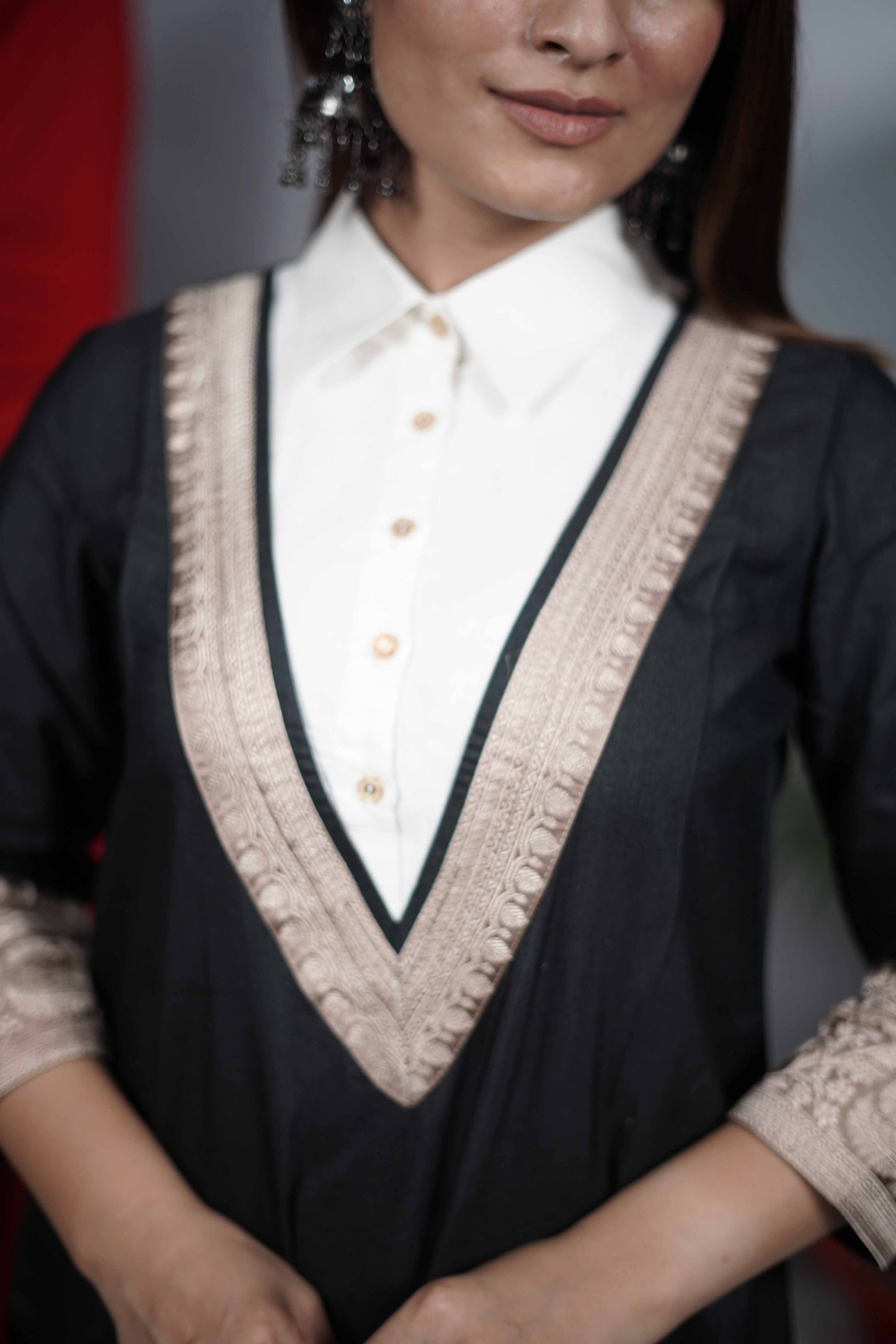 Black Moonga Linen Silk Co-ord Set