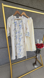 KORA...Printed co-ord set with Cotton Gold weaved striped lower
