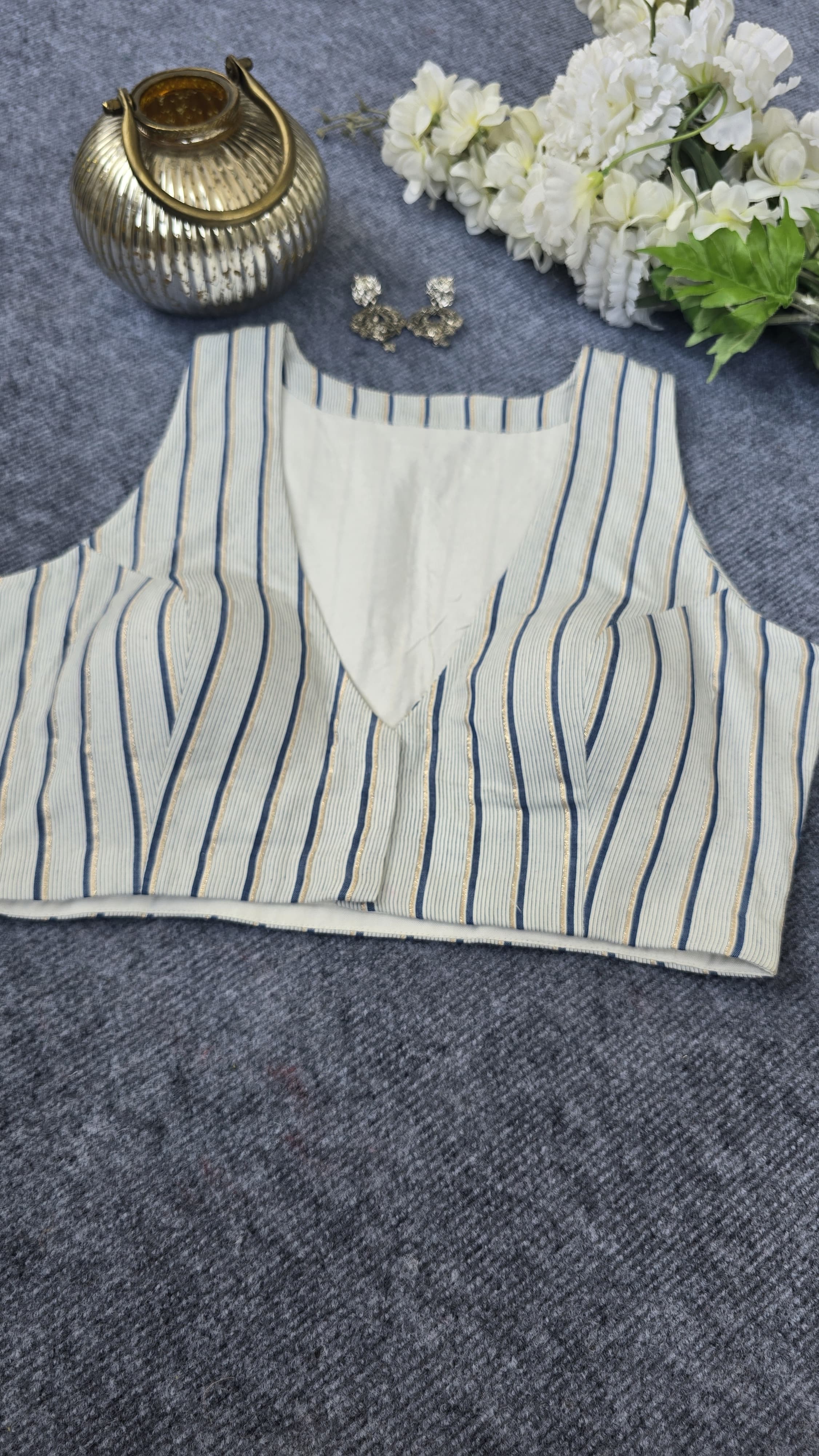 The Modal Sleeveless Stripes Padded Blouse