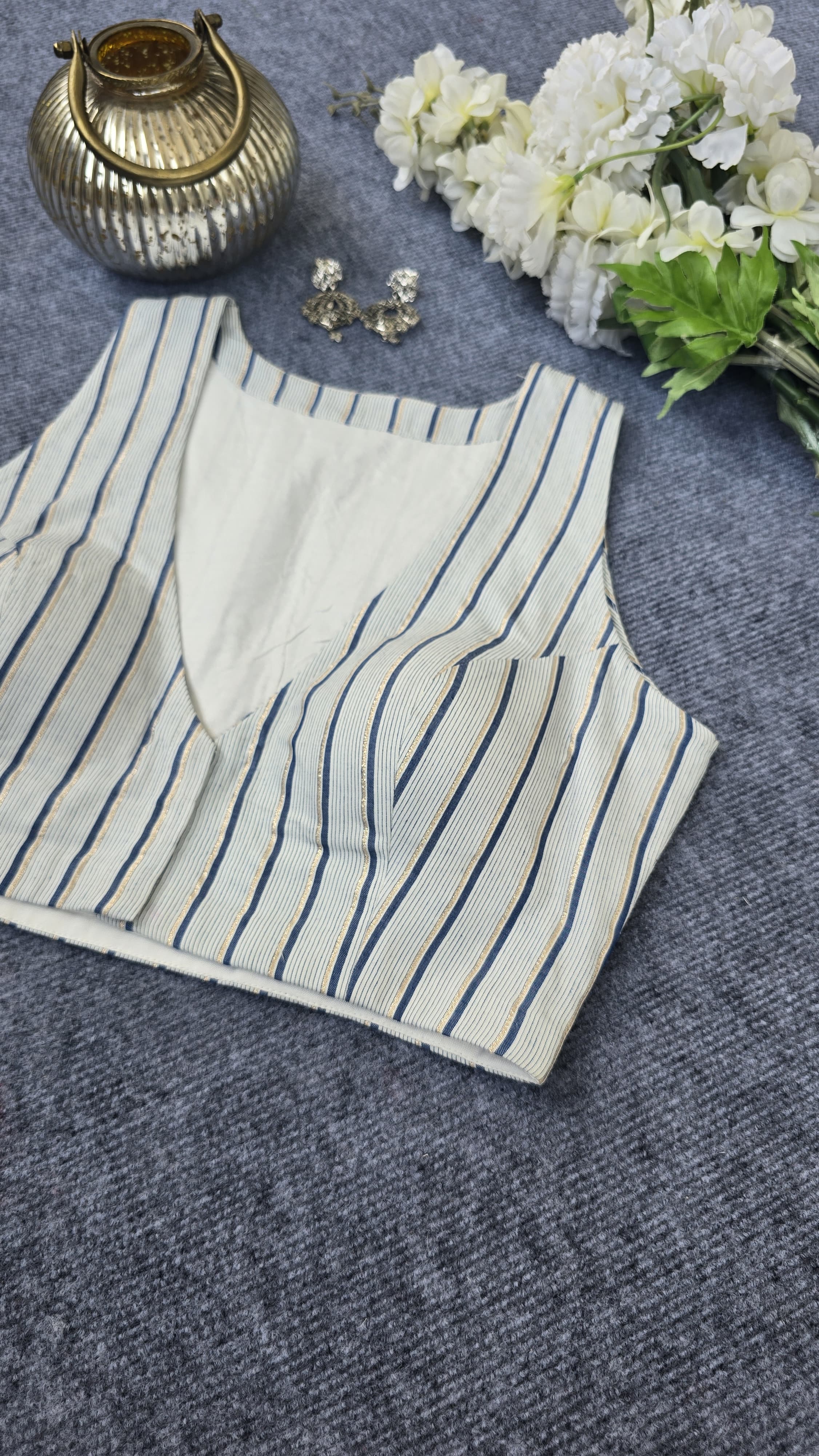 The Modal Sleeveless Stripes Padded Blouse