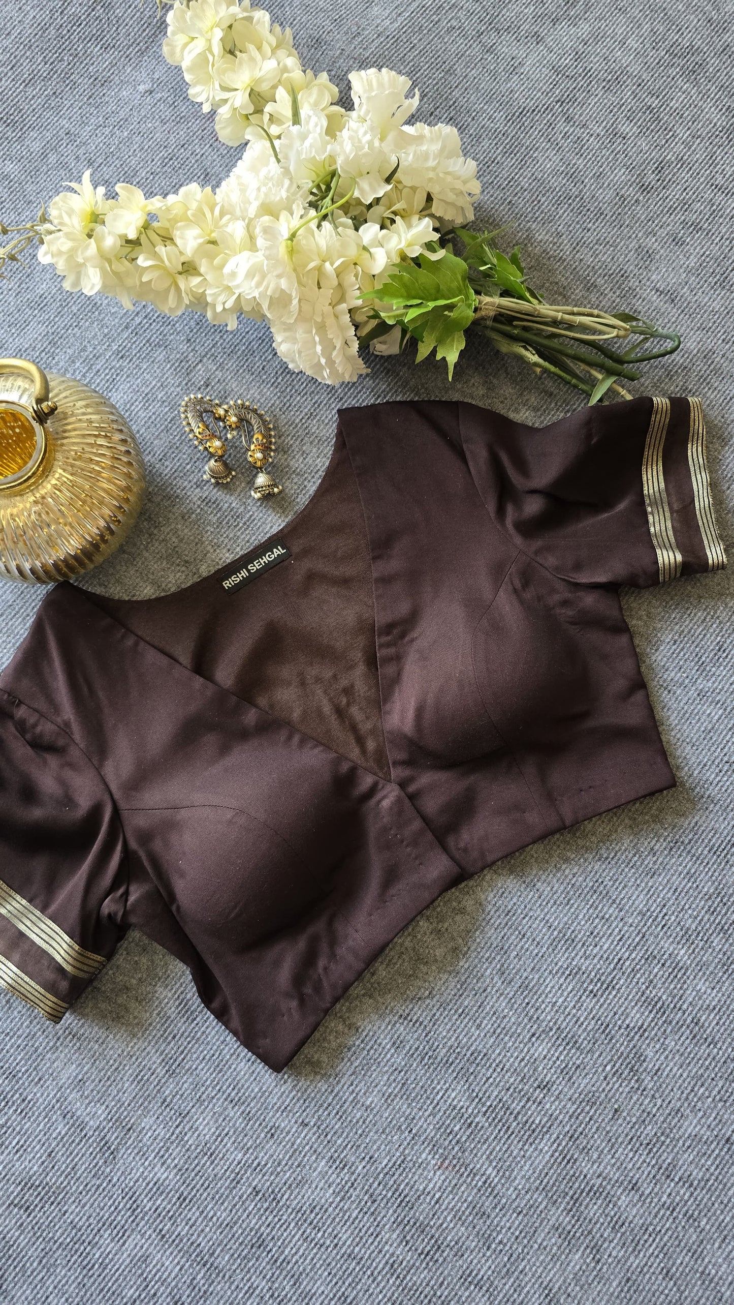Cocoa Charm Brown Padded Blouse