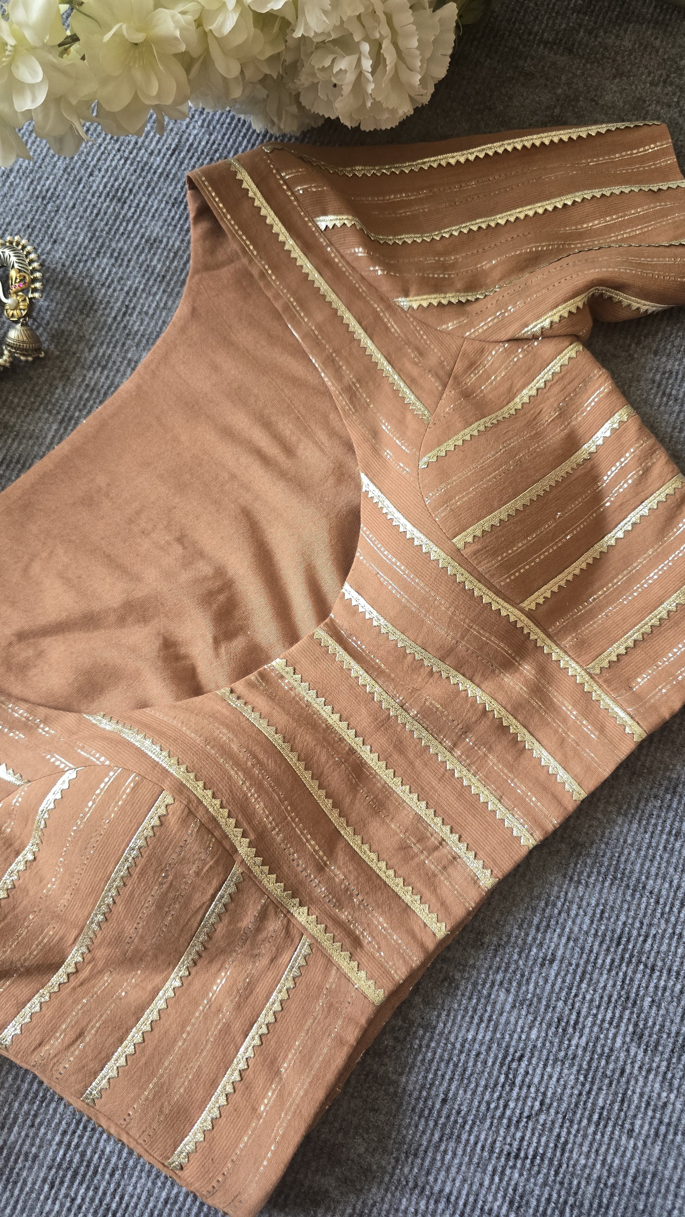 Soft Peach Toned Beige Padded blouse Secondary image