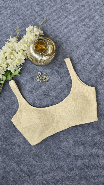Ivory Jute Cotton Padded Blouse