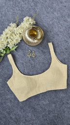 Ivory Jute Cotton Padded Blouse