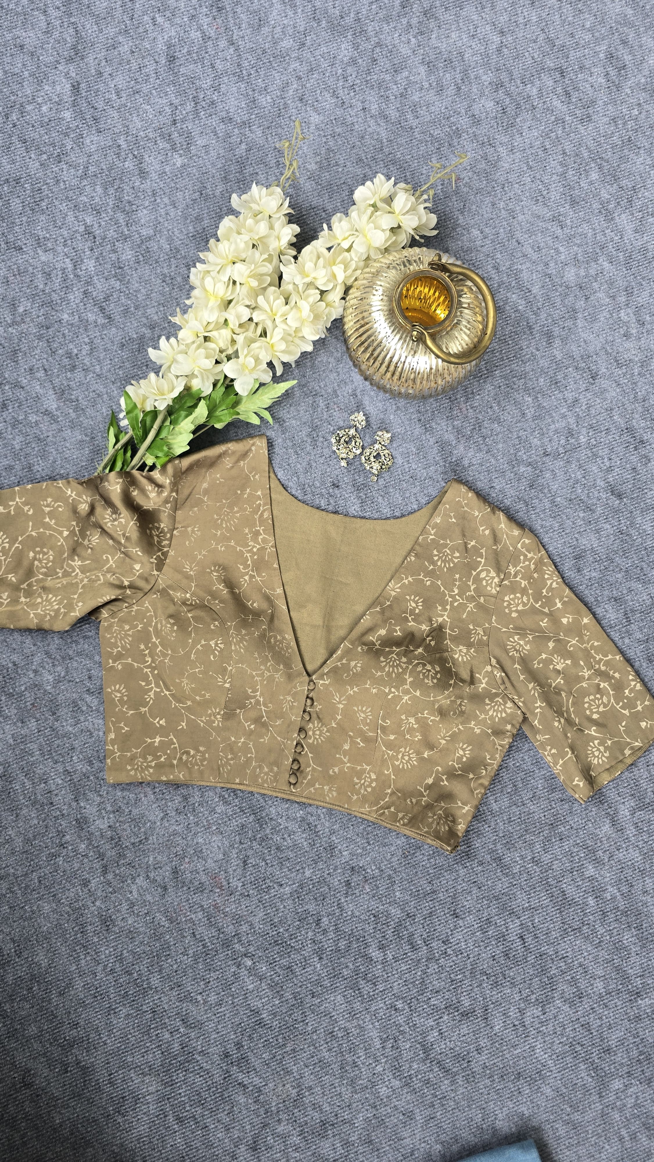 Soft Muted Olive Green Padded Blouse
