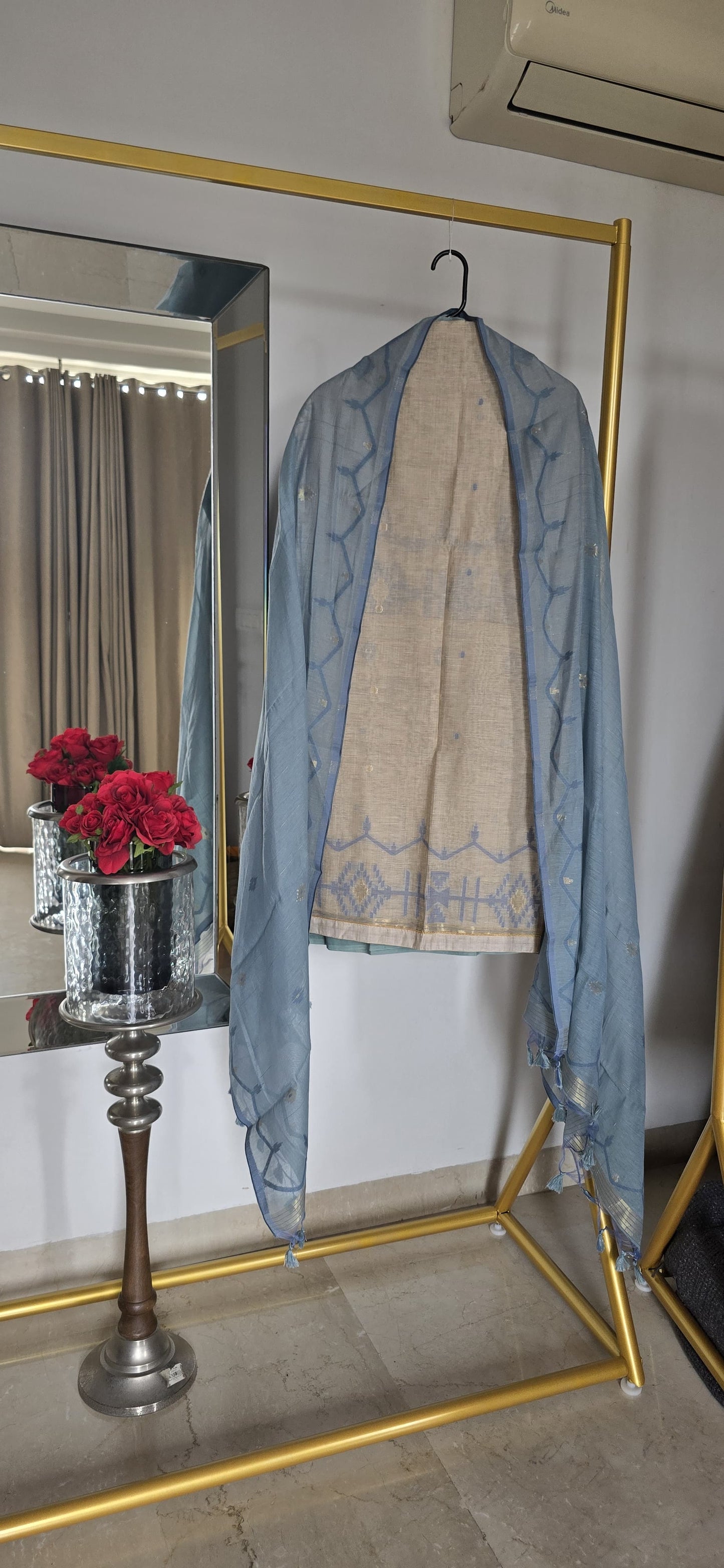 Chanderi silk Jamdani Suit