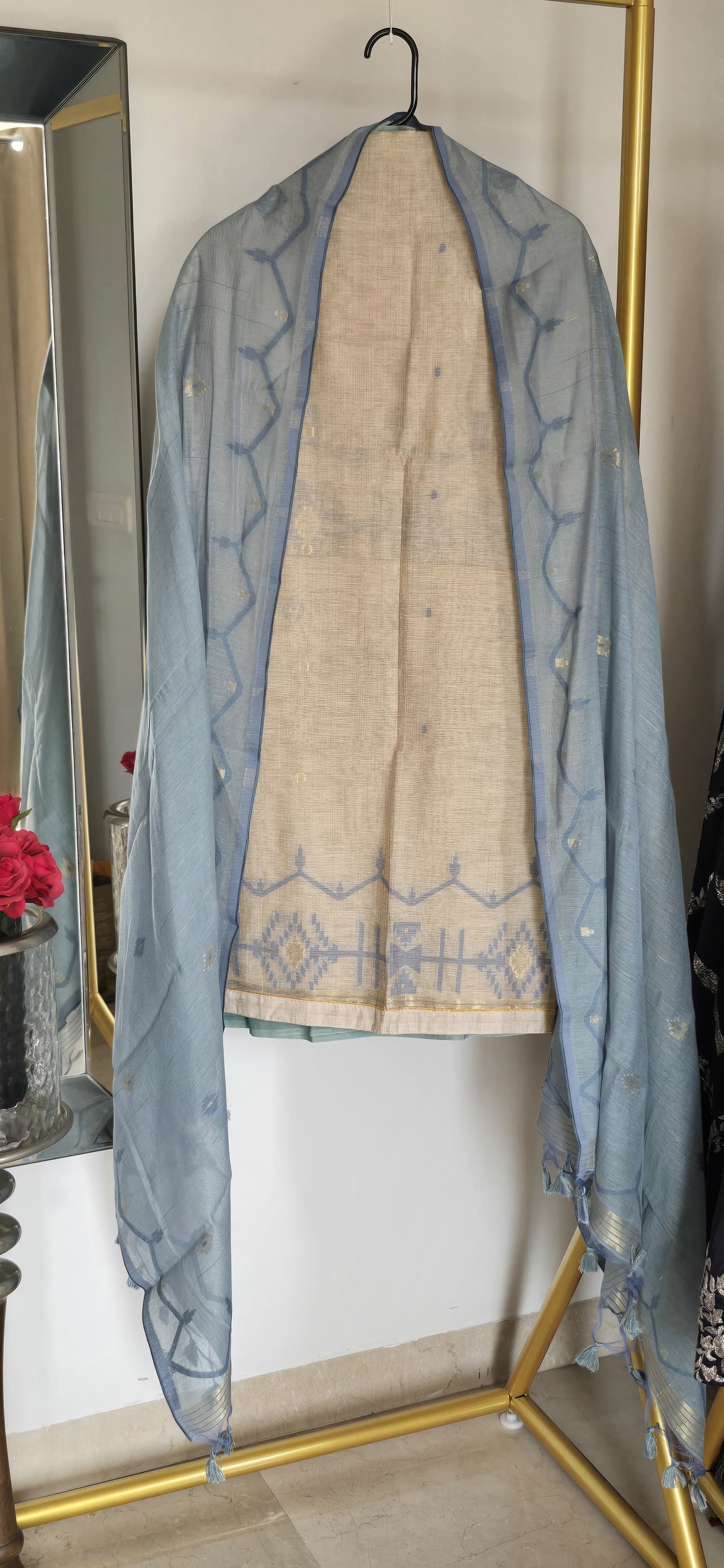 Chanderi silk Jamdani Suit