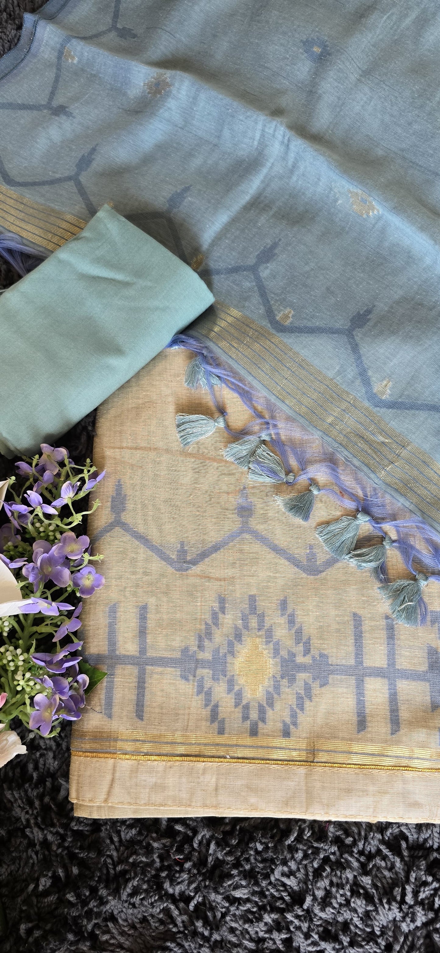 Chanderi silk Jamdani Suit