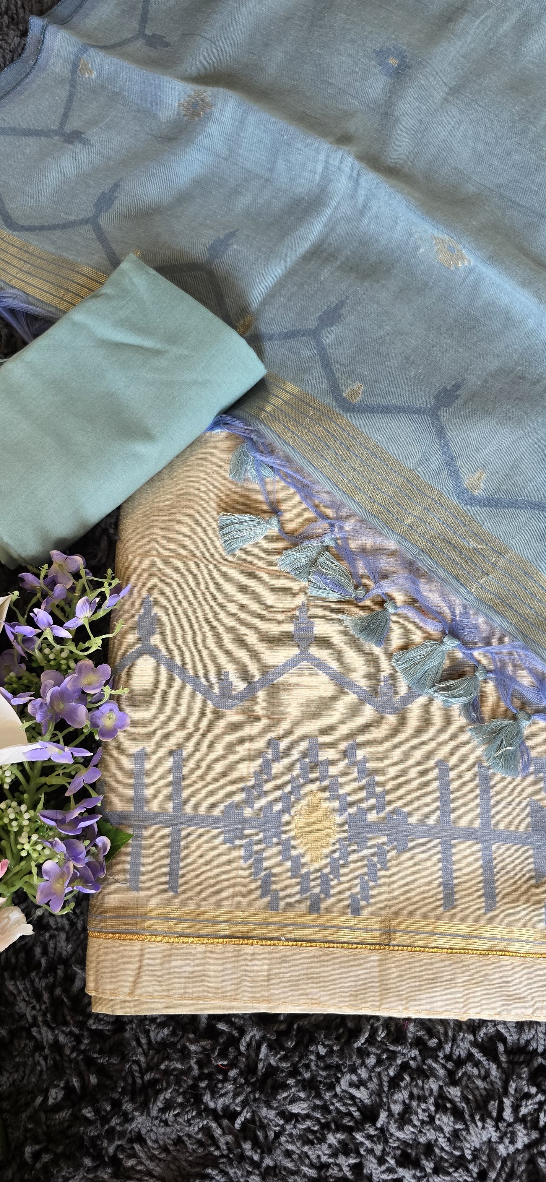 Chanderi silk Jamdani Suit