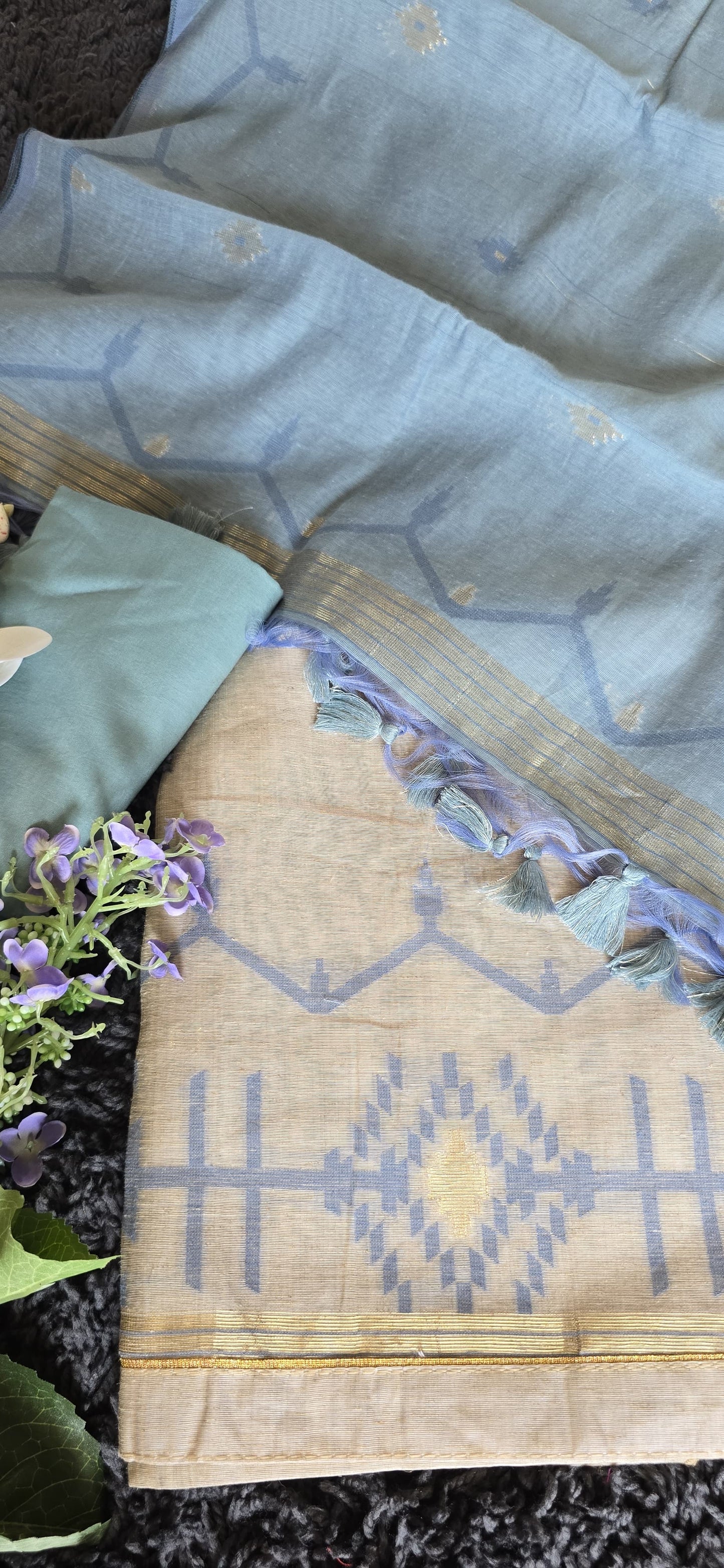 Chanderi silk Jamdani Suit